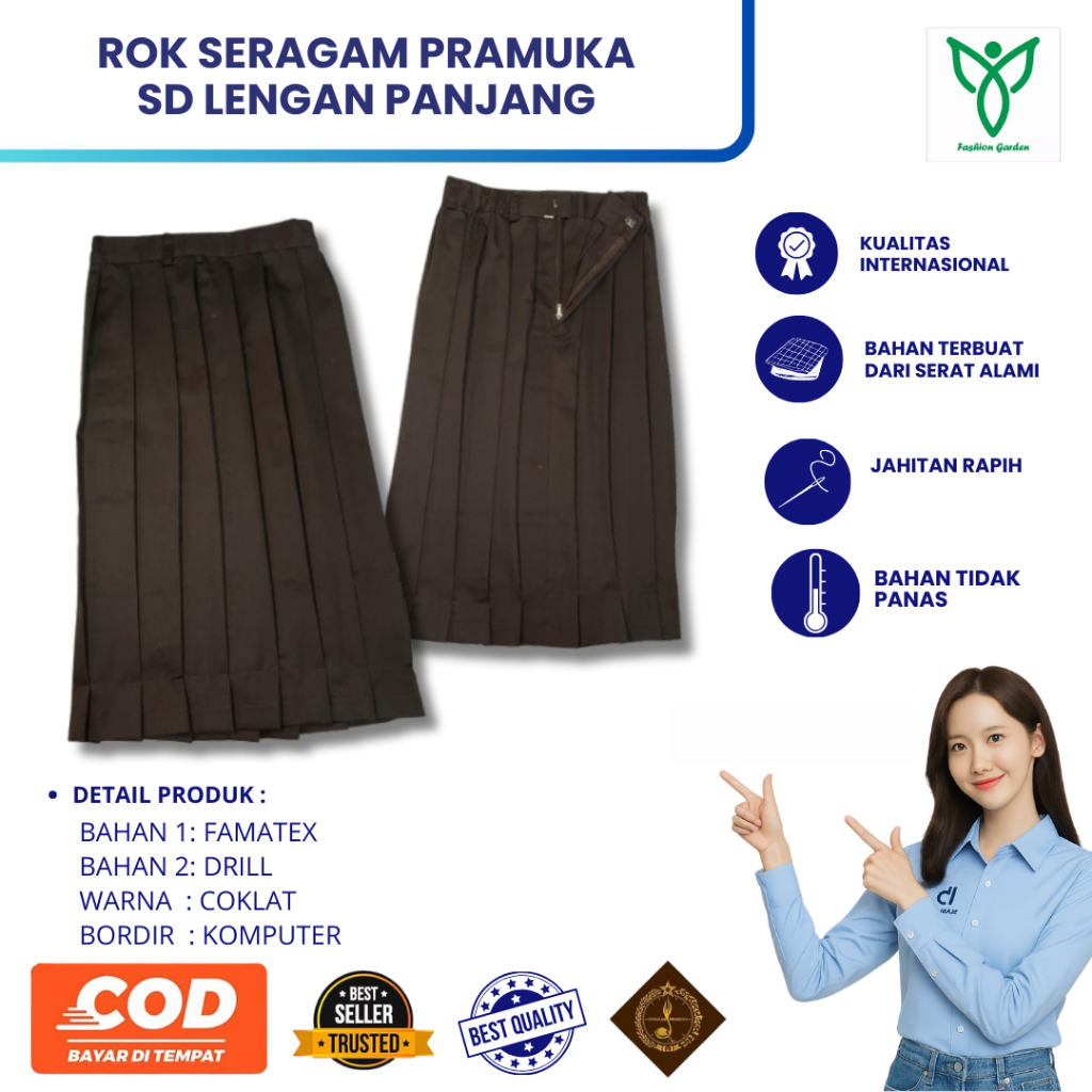 ROK PRAMUKA SD | ROK PRAMUKA PANJANG SD | ROK PRAMUKA MURAH BAHAN PREMIUM