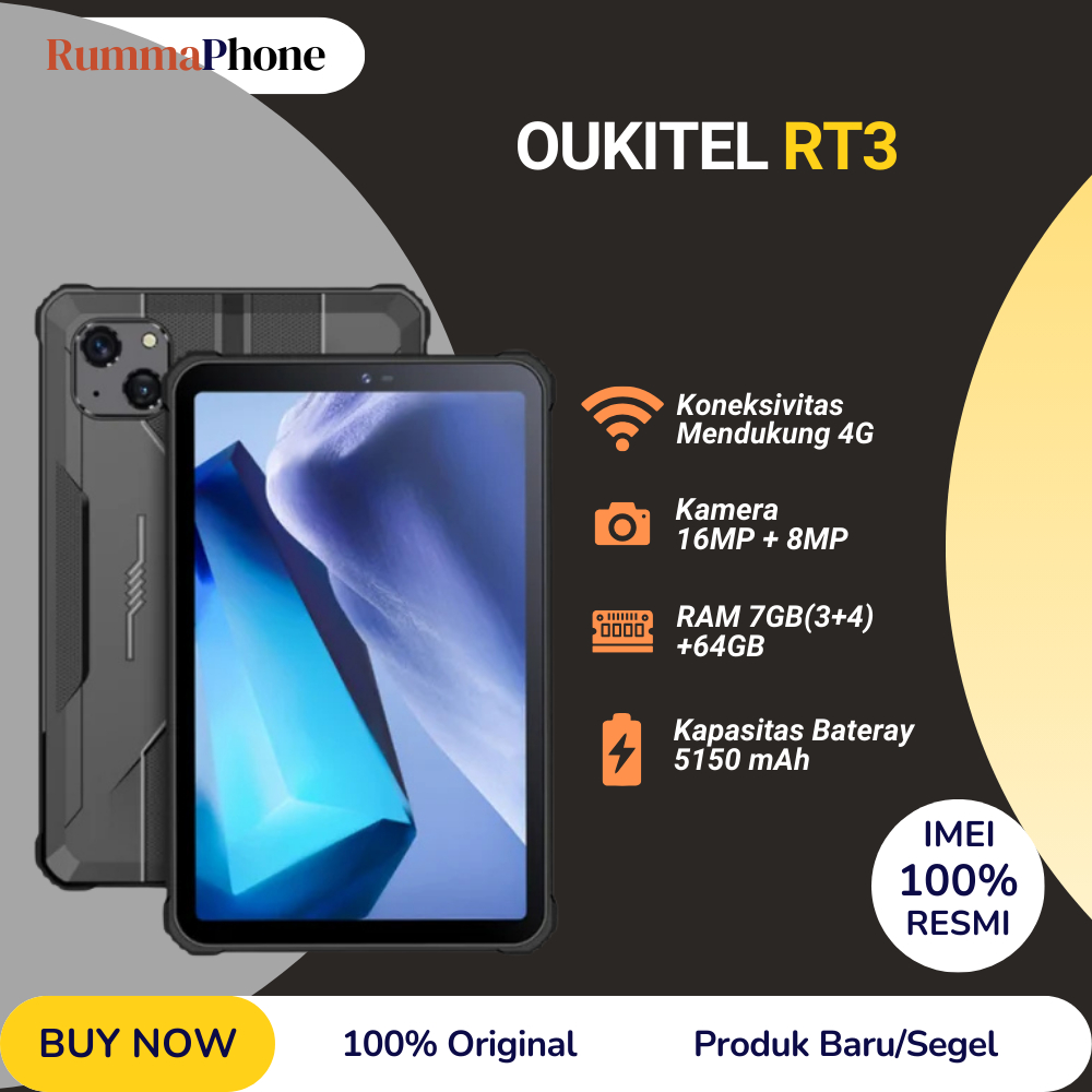 Oukitel RT3 Android Rugged Tablet 8 Inch Waterproof Tablet 4GB RAM 64GB