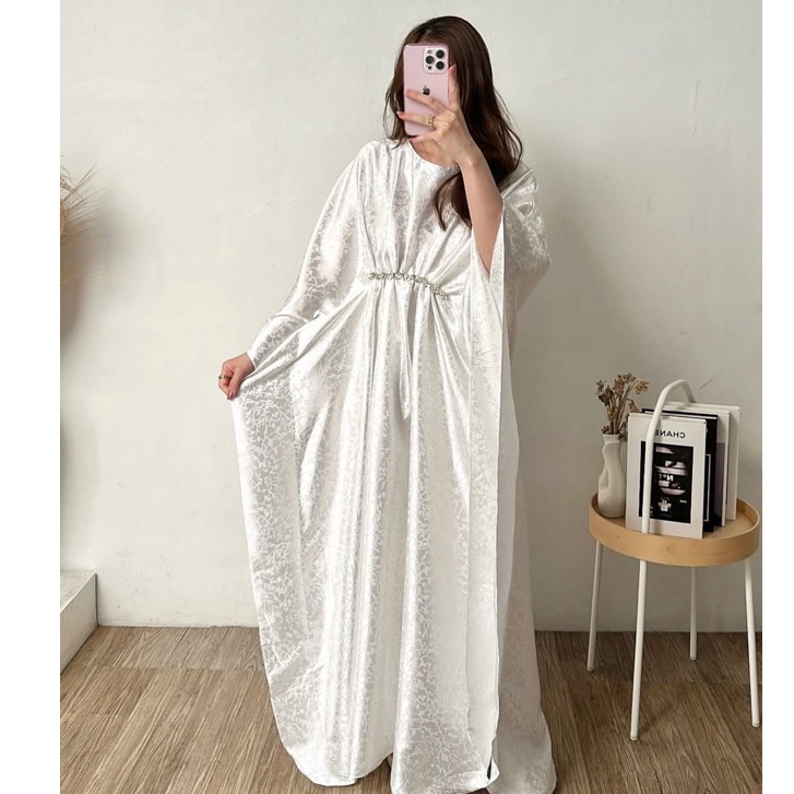 Lollybelle Ayesha Kaftan Dress Wanita - Baju Lebaran Elegan - Dress Muslimah Ramadhan Premium