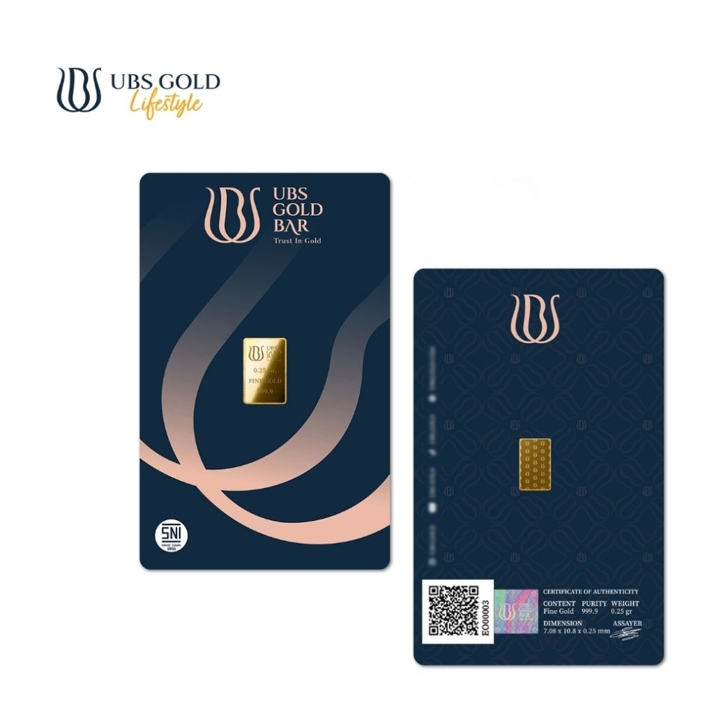 Logam Mulia UBS 0,25 Gram -Emas Batangan, SertifikatResmi