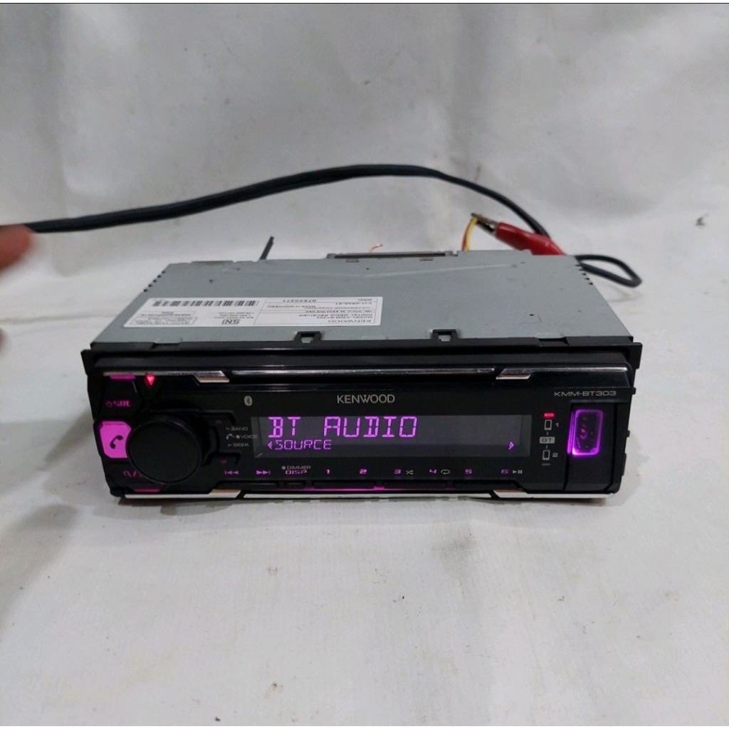 Head unit single din kenwood KMM-BT303 bluetooth