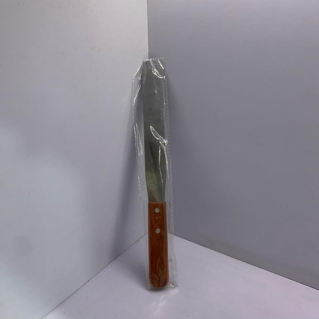 Spatula Palet Kue Stainless Steel / Icing Spatula Gagang Kayu / Pisau Oles Mentega Cream Cake / Scra