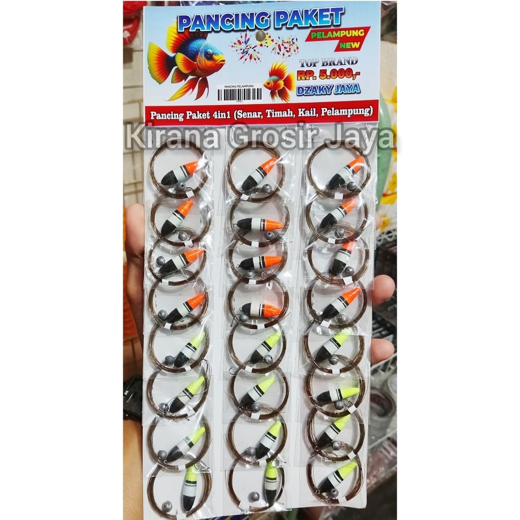 Paket Pancing Pelampung / Pancing Ikat Set Lengkap 1 Renteng Isi 24 Pcs