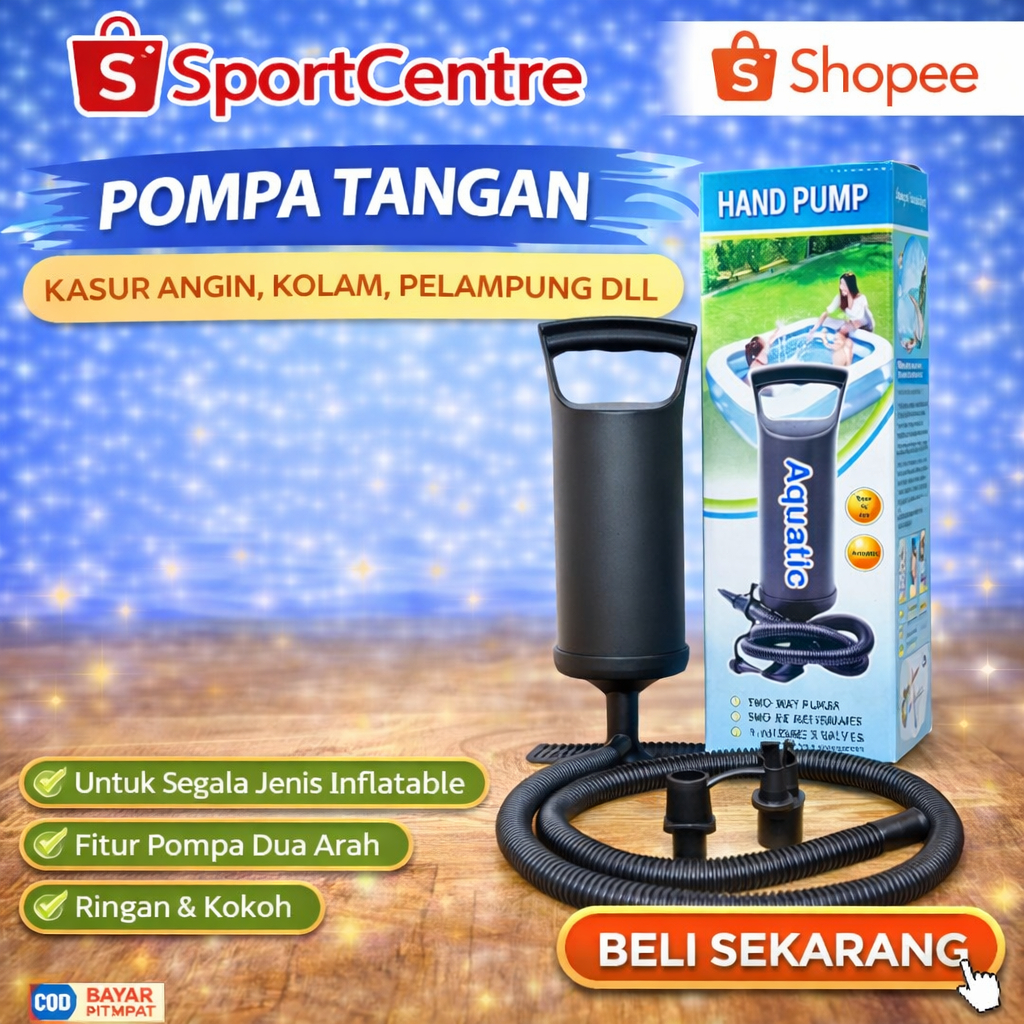 pompa tangan angin aquatic pompa kasur angin manual aquatic