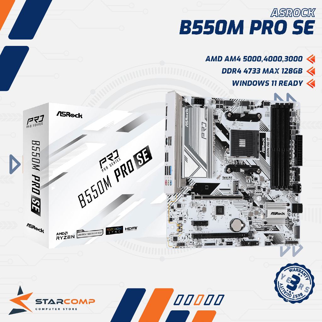 ASRock B550M PRO SE AM4 B550 DDR4