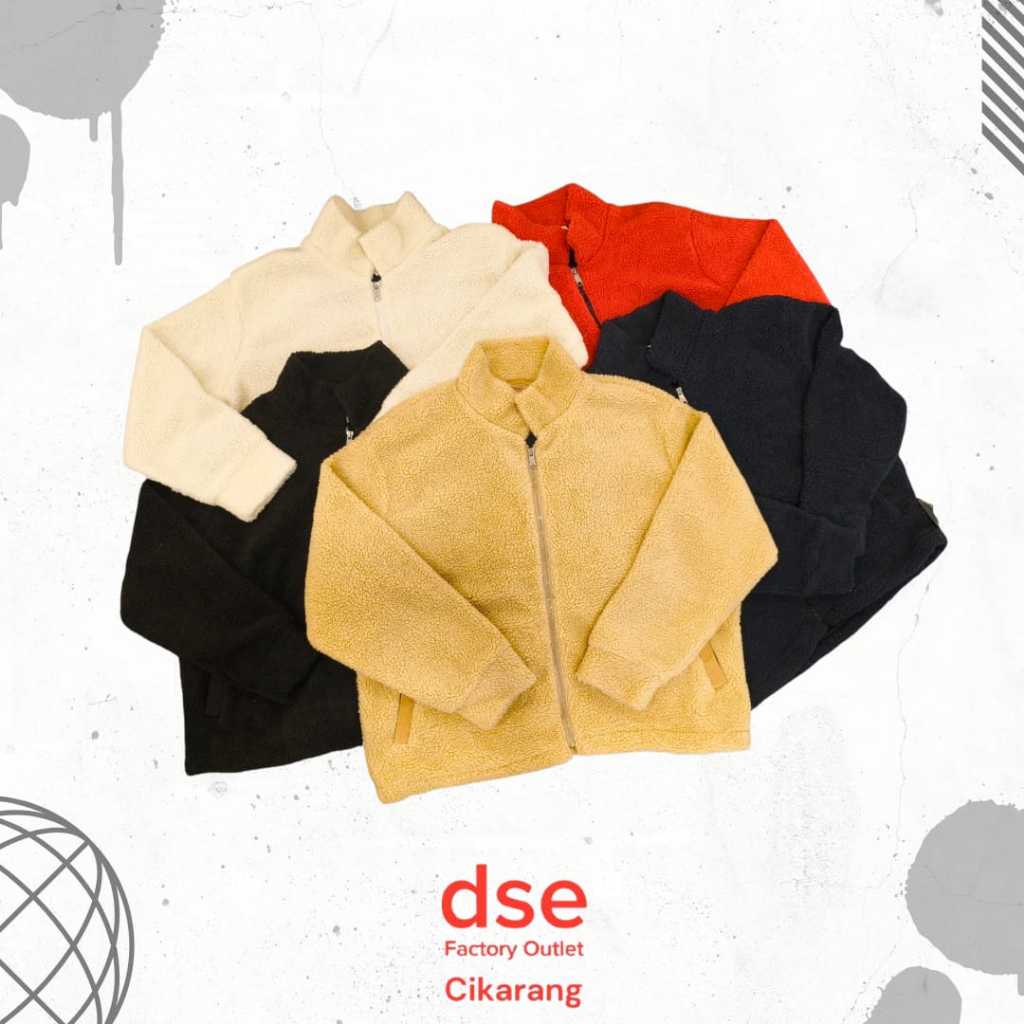 Jaket Sherpa Polos Bulu Domba Tebal