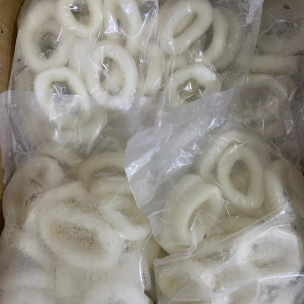 Cumi Ring Kupas Bersih - Cumi Ring Frozen Tanpa Duri Kemasan 1Kg