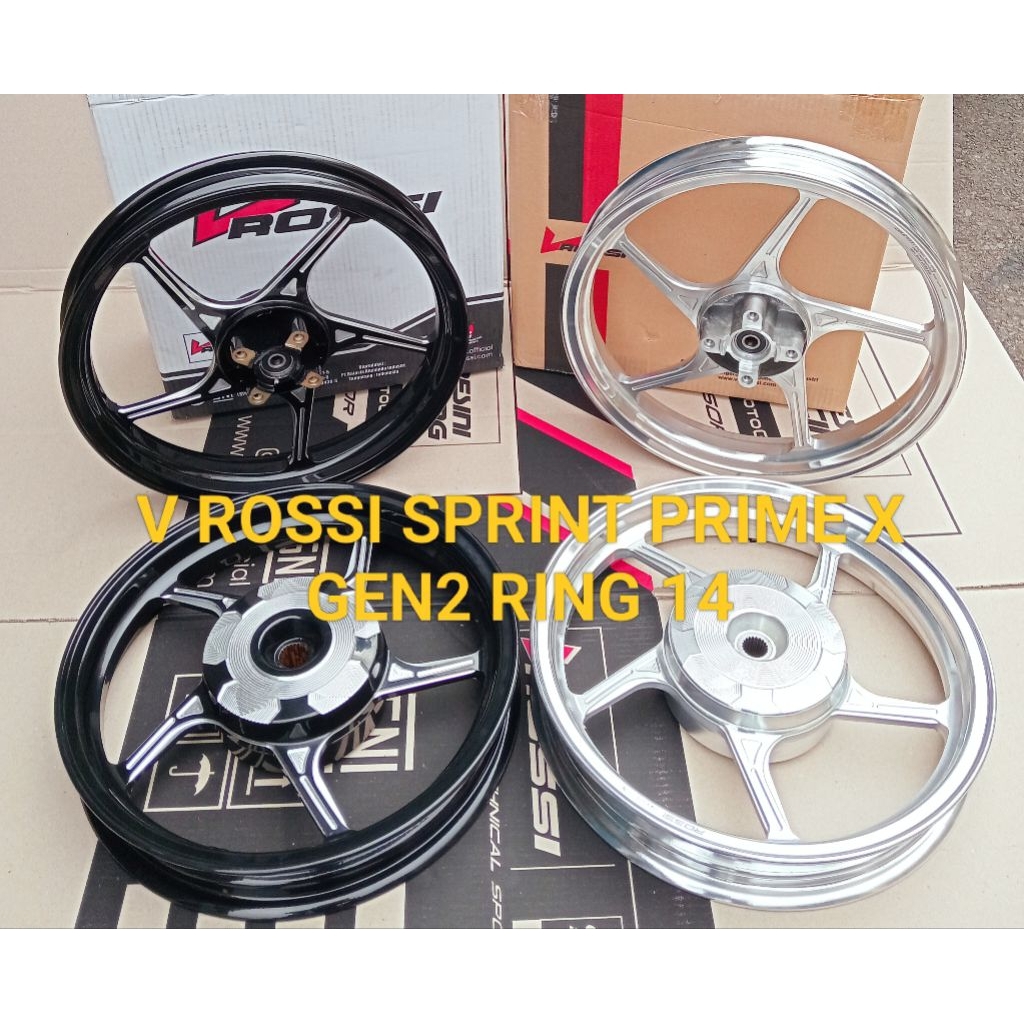 VELG/PELAK RACING V ROSSI SPRINT PRIME X GEN2 RING 14 PALANG 5 VARIO 125/150 BEAT FI SCOOPY FI BEAT 