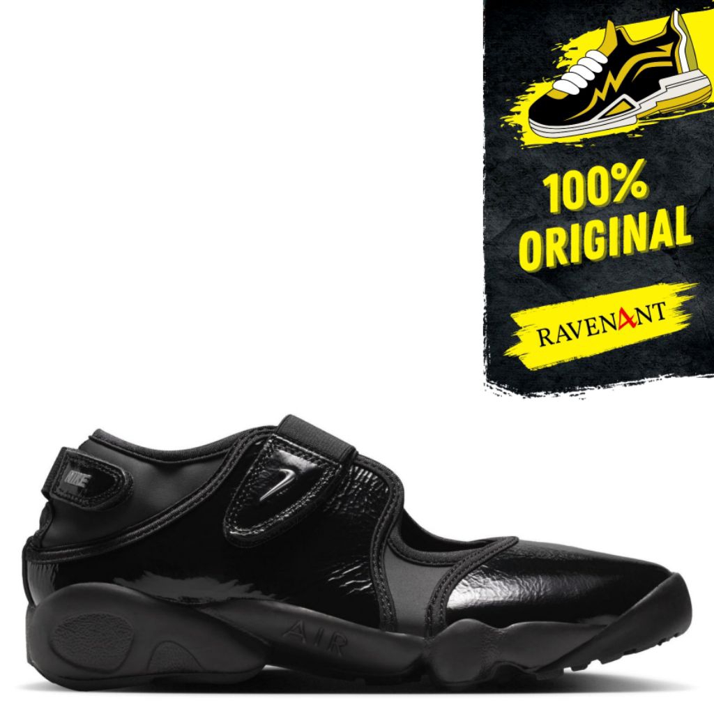 NIKE Air Rift Black Metallic Silver ORIGINAL - Sepatu Sandal Wanita