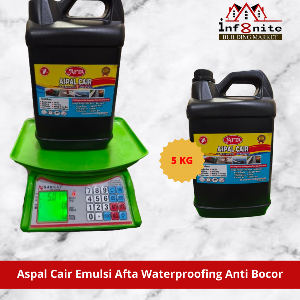 Aspal Cair Emulsion Hitam Galon Anti Bocor Rembes Penambal Dak Beton Kolam Kamar Mandi Waterproofing