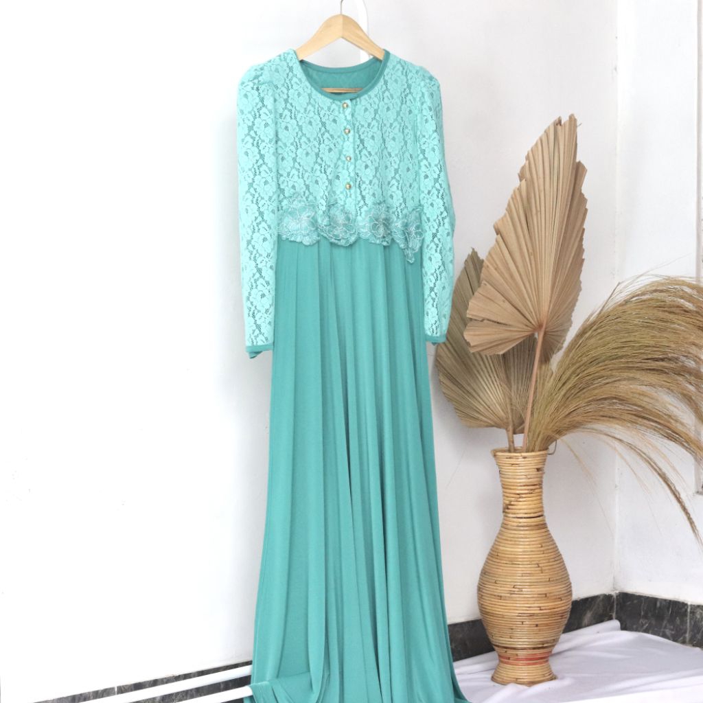 FASHION MUSLIM WANITA DRESS GAMIS BRUKAT