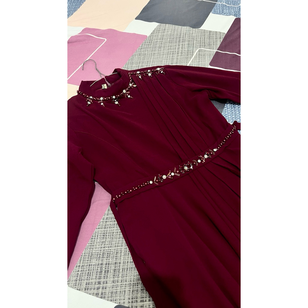 Dress Ceruty Payet Maroon