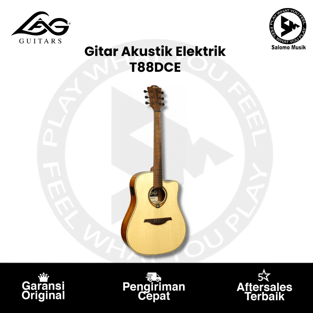 Gitar Akustik Elektrik Lag T88DCE Cutaway Original