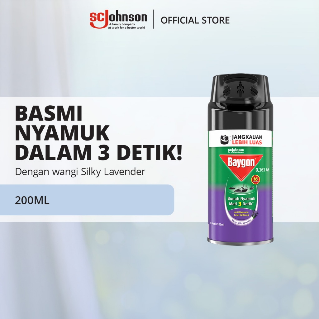 Baygon Aerosol Silky Lavender 200ml