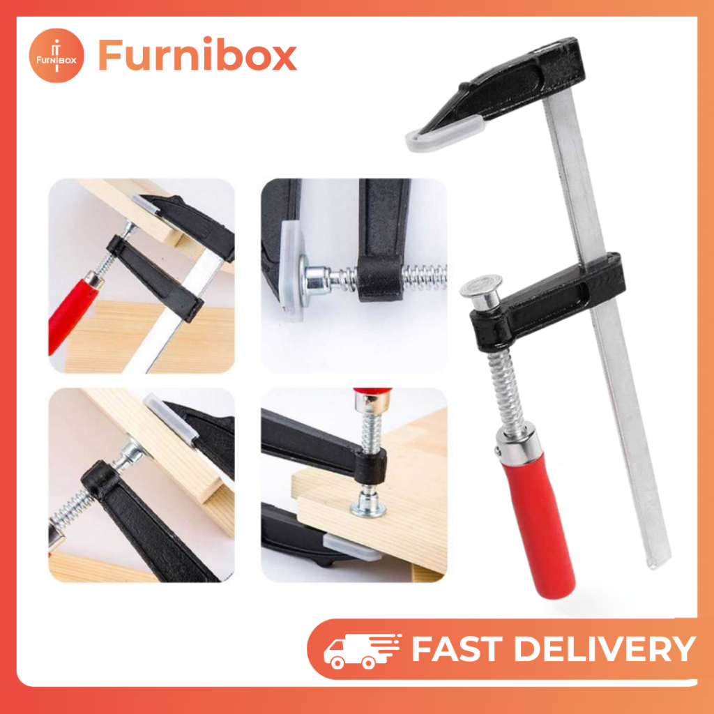 F Clamp Penjepit Papan Kayu F Clamp Wooden Handle Kayu DIY Press