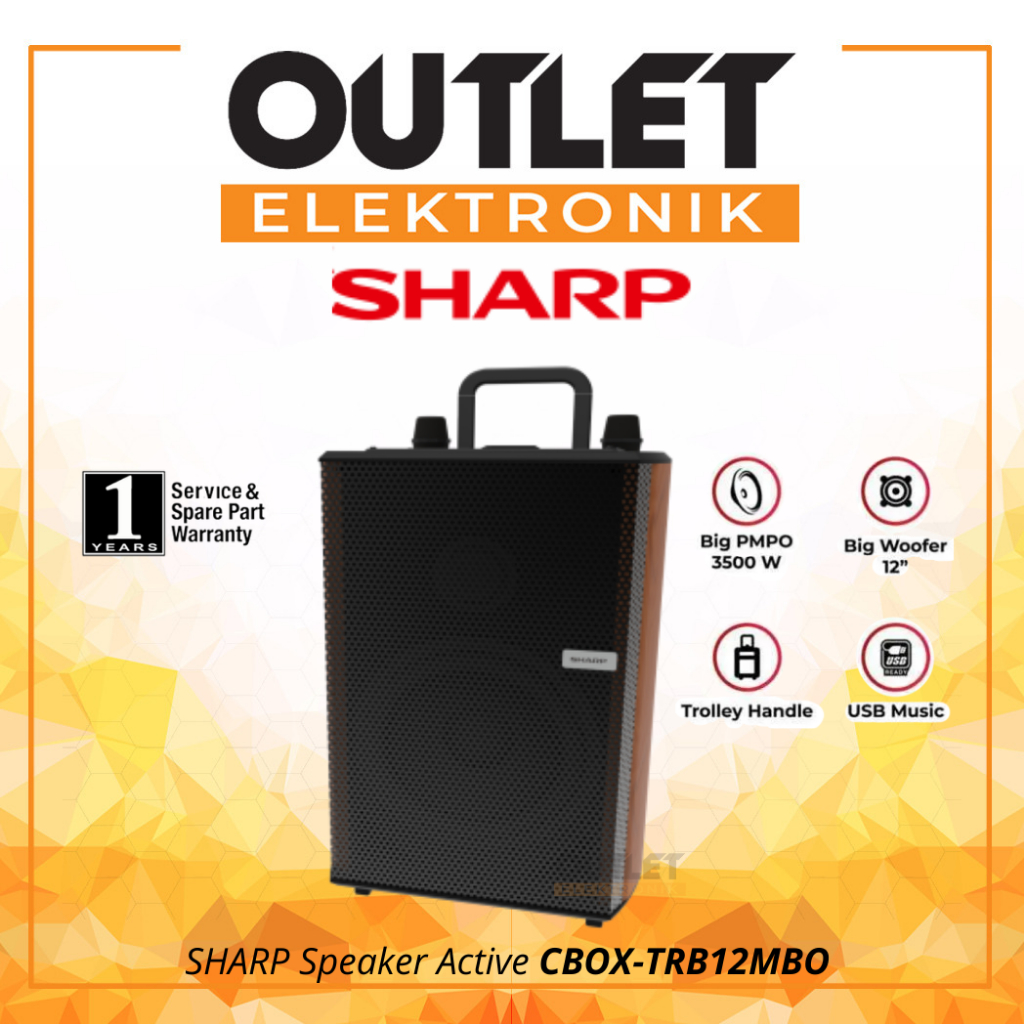 SHARP Speaker Active CBOX-TRB12MBO / Speaker System Trolly Series CBOX TRB12MBO 50 Watt