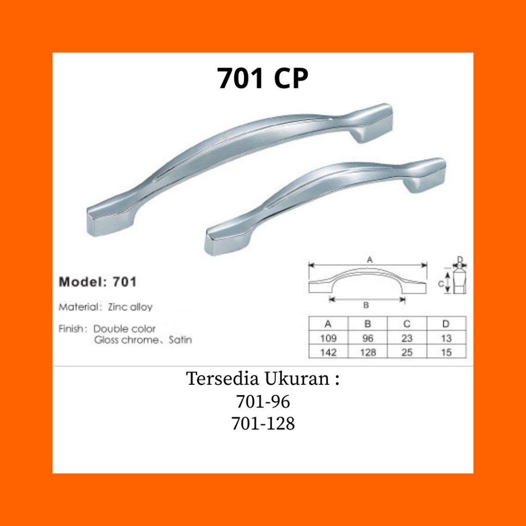 Handle 701 CP | Handle Tarikan Laci | Tarikan Pintu Laci Minimalis