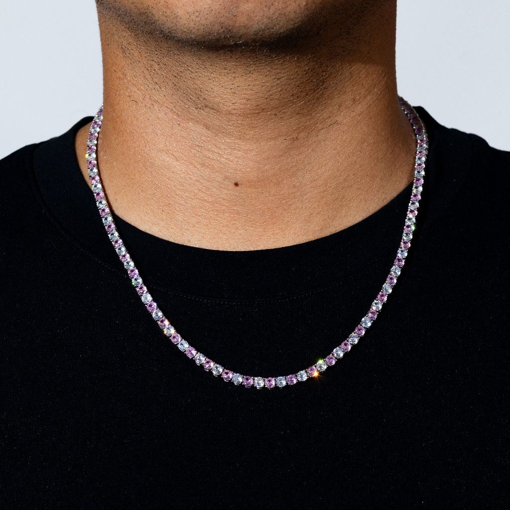 Mispacci - Kalung Pink Pop Tennis Chain