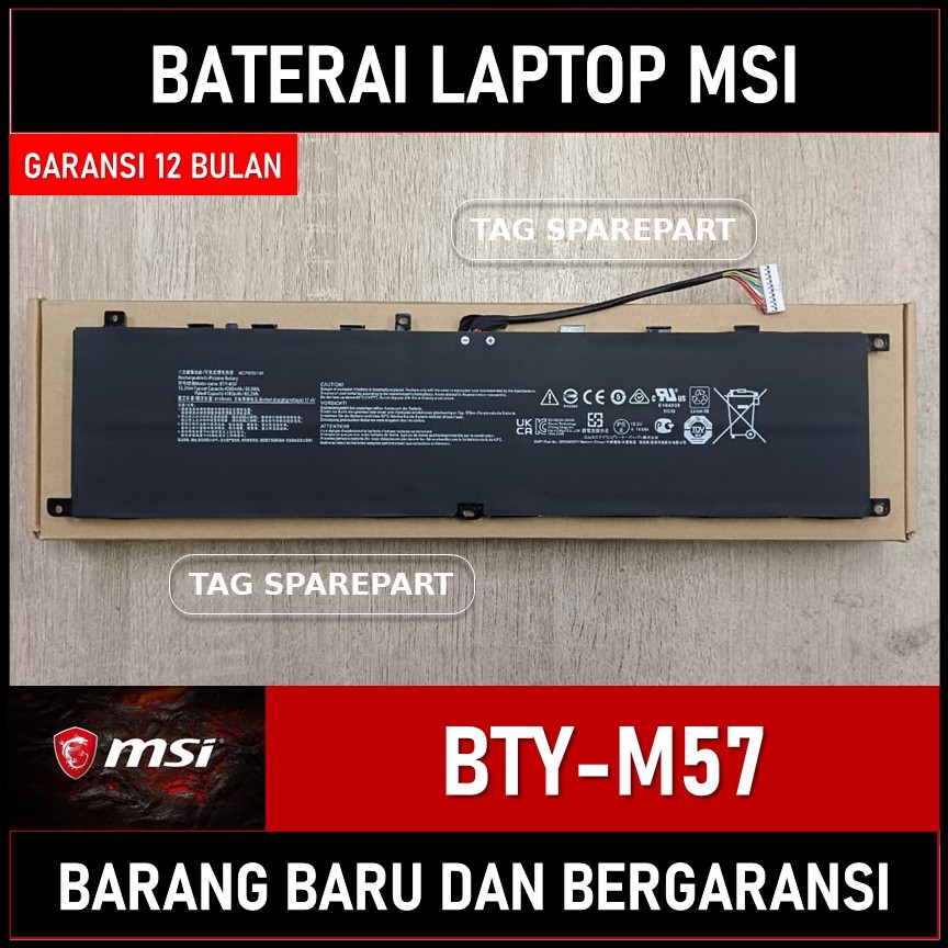 BATERAI BATTERY LAPTOP MSI GP66 LEOPARD BTY-M57 SERIES