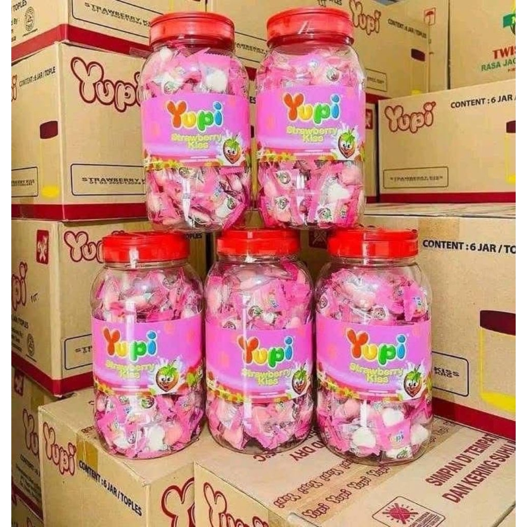 Permen yupi  1 toples  1 dus 6 toples