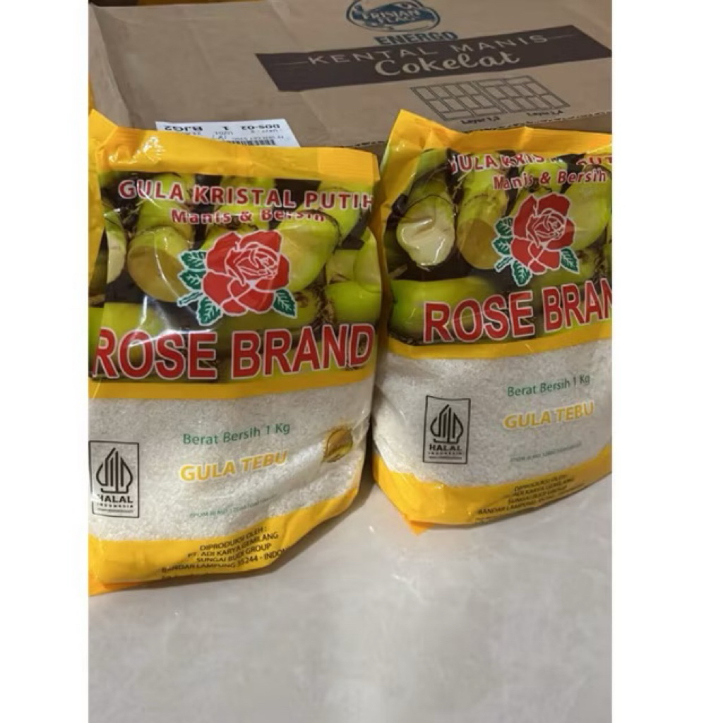 PROMO GULA PASIR TEBU ROSE BRAND KUNING 1 KG - 1 Kg Putih Bersih Manis Pak Dus Pcs Murah