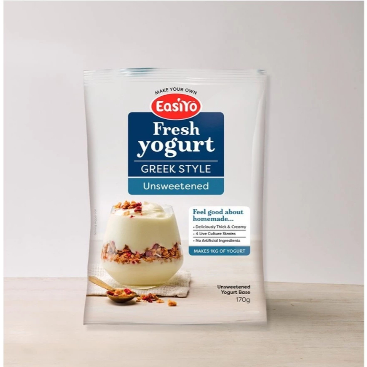 Easiyo Greek Yogurt Plain 170g – Tanpa Gula, High Protein cocok untuk Diet