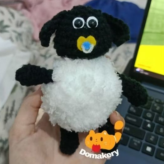 [Domakery] crochet amigurumi keychain Timmy dari shaun the sheep - gantungan kunci hand made, karakt