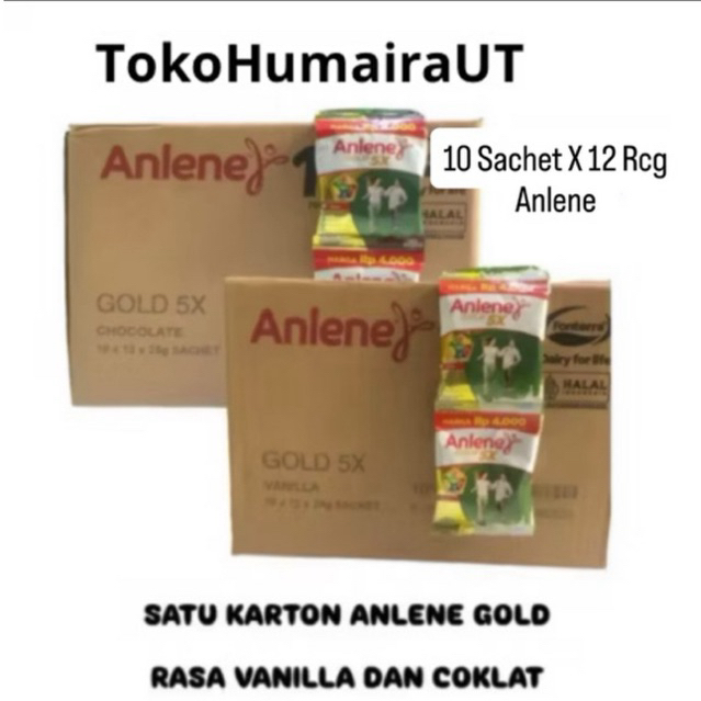 {1 KARTON} ANLENE GOLD MOVEMAX SACHET ISI 10x12 COKLAT/VANILLA Renceng| Susu Orang tua Dewasa