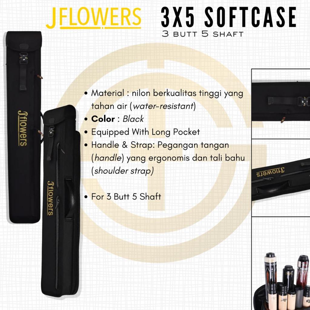 JFlowers Cue Softcase - Black (3X5)