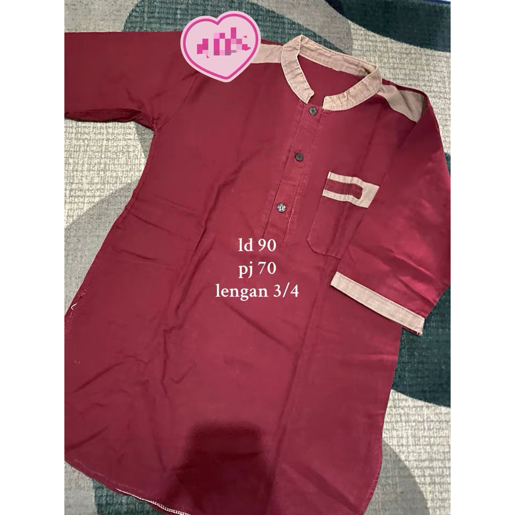 baju koko anak merah