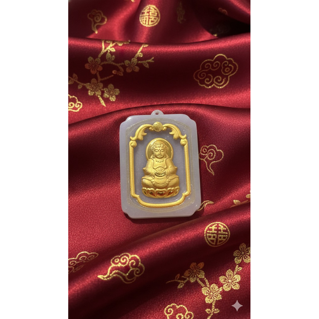 Liontin batu Giok Berlapis Emas (code G)