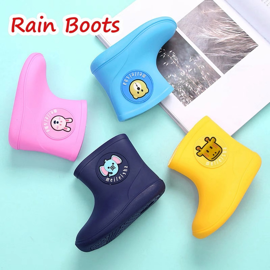 Sepatu Boot Jas Hujan Anak Bot Karet Anti Air Cewek Cowok SD 3 4 5 6 7 Tahun Rain Boots Premium Kara