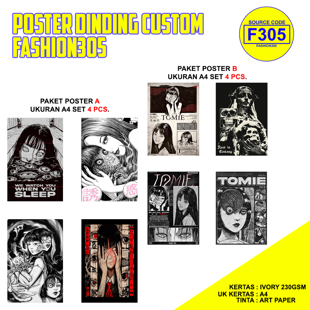 POSTER ANIME UZUMAKI HORROR CREEPY WALLPAPER DINDING