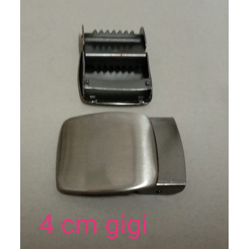 kepala gesper polos 4 cm gigi