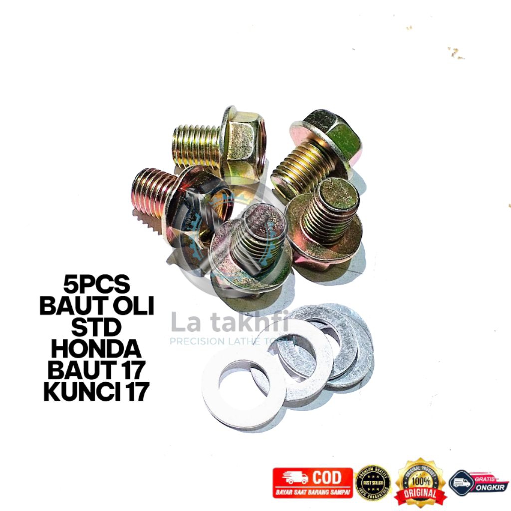 Baut Tap Oli Mesin Honda 12 x 15 Kunci 17 Baut Oli Bawah Mesin Honda Baut Oli Beat Vario Scoopy