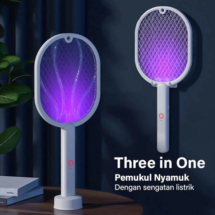 Raket Nyamuk Elektrik Cas Ori Tahan Lama Murah Awet Charger Usb 2 in1 Raket Nyamuk listrik