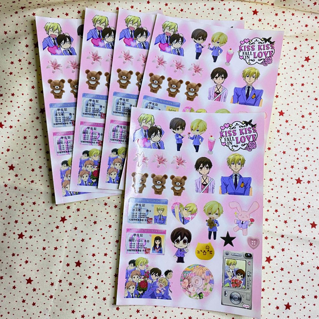 STICKER SHEET OURAN HIGH SCHOOL - sudah di potong