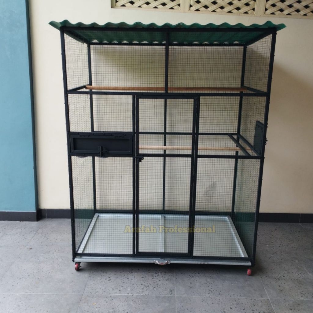 Kandang ternak koloni aviary burung kenari lovebird parkit jalak finch beo kotak full besi jumbo bes