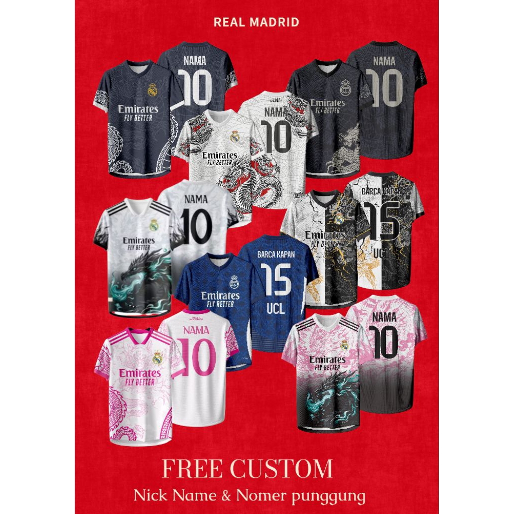 Jersey REAL MADRID Naga FREE NICK NAME & NOMER