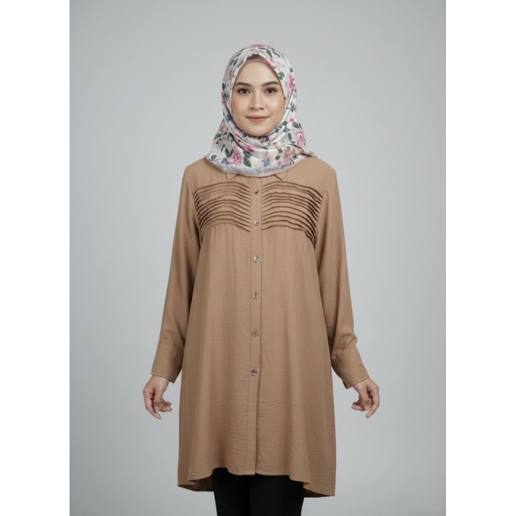 Tunik Dubai/Kemeja Tunik Dubai Wanita/Pakaian Wanita LD 110cm