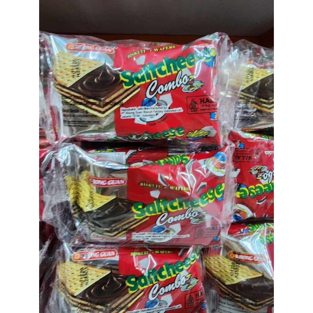 Khong Guan Biskuit Saltcheese Combo 10 Bungkus - Keju Lapis Coklat