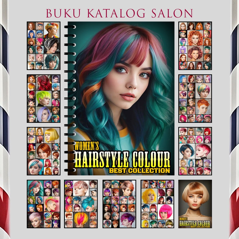 Buku Katalog Warna Rambut Wanita Khusus Salon Aneka Tata Warna Rambut Wanita Terlengkap - HCW