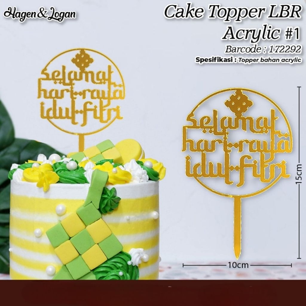 TOPPER KUE  IDUL FITRI ACRYLIC  TOPPER CAKE LEBARAN TOPPER KUE LEBARAN