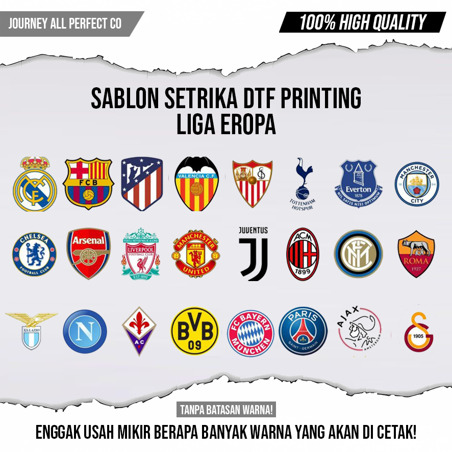 SABLON SETRIKA PATCH LOGO CLUB LIGA EROPA