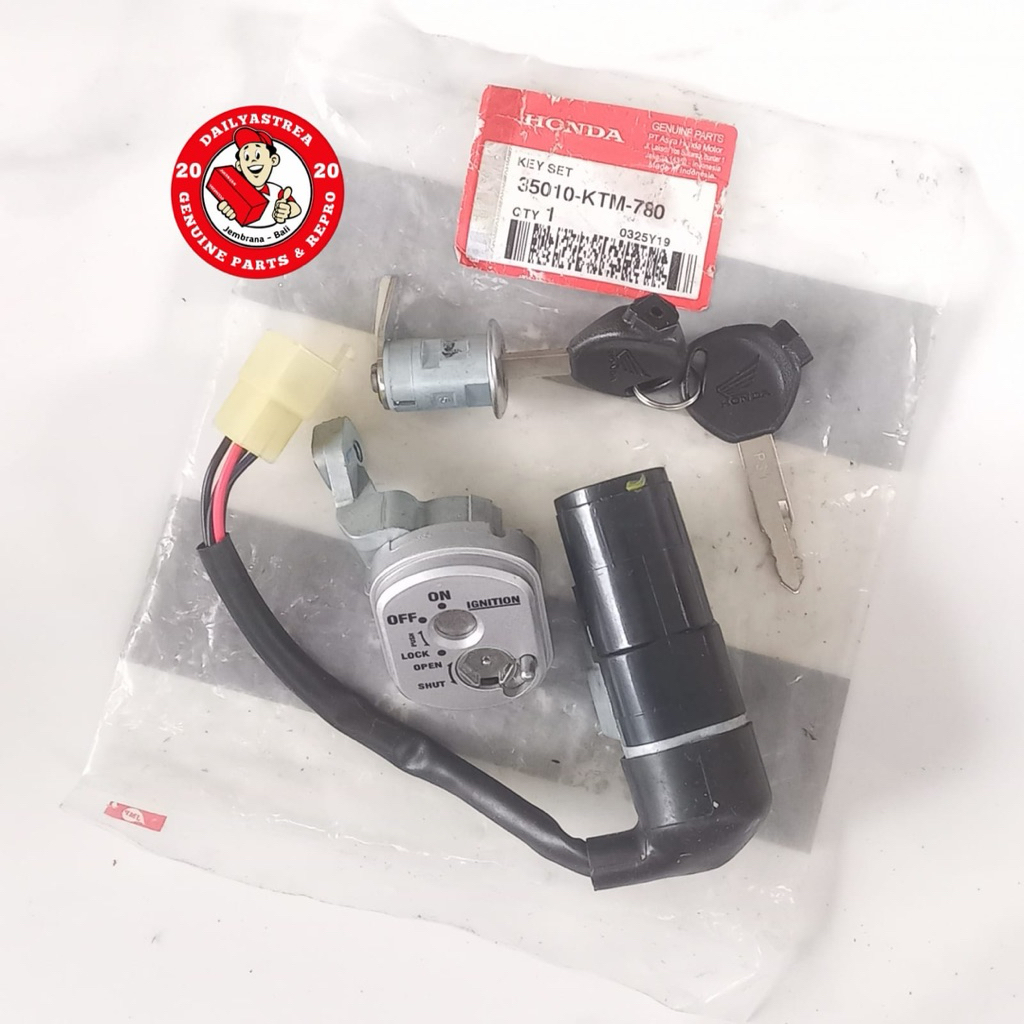 KEY SET KEYSET KUNCI KONTAK STANG JOK SADEL HONDA SUPRA X 125 FI BATMAN OLD LAMA ORIGINAL ORI 35010-