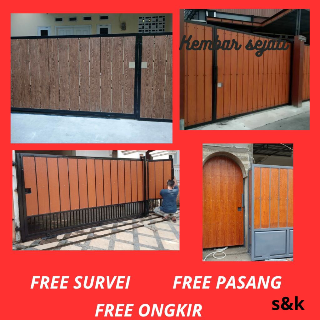 PAGAR DORONG MINIMALIS  WOODPLANK