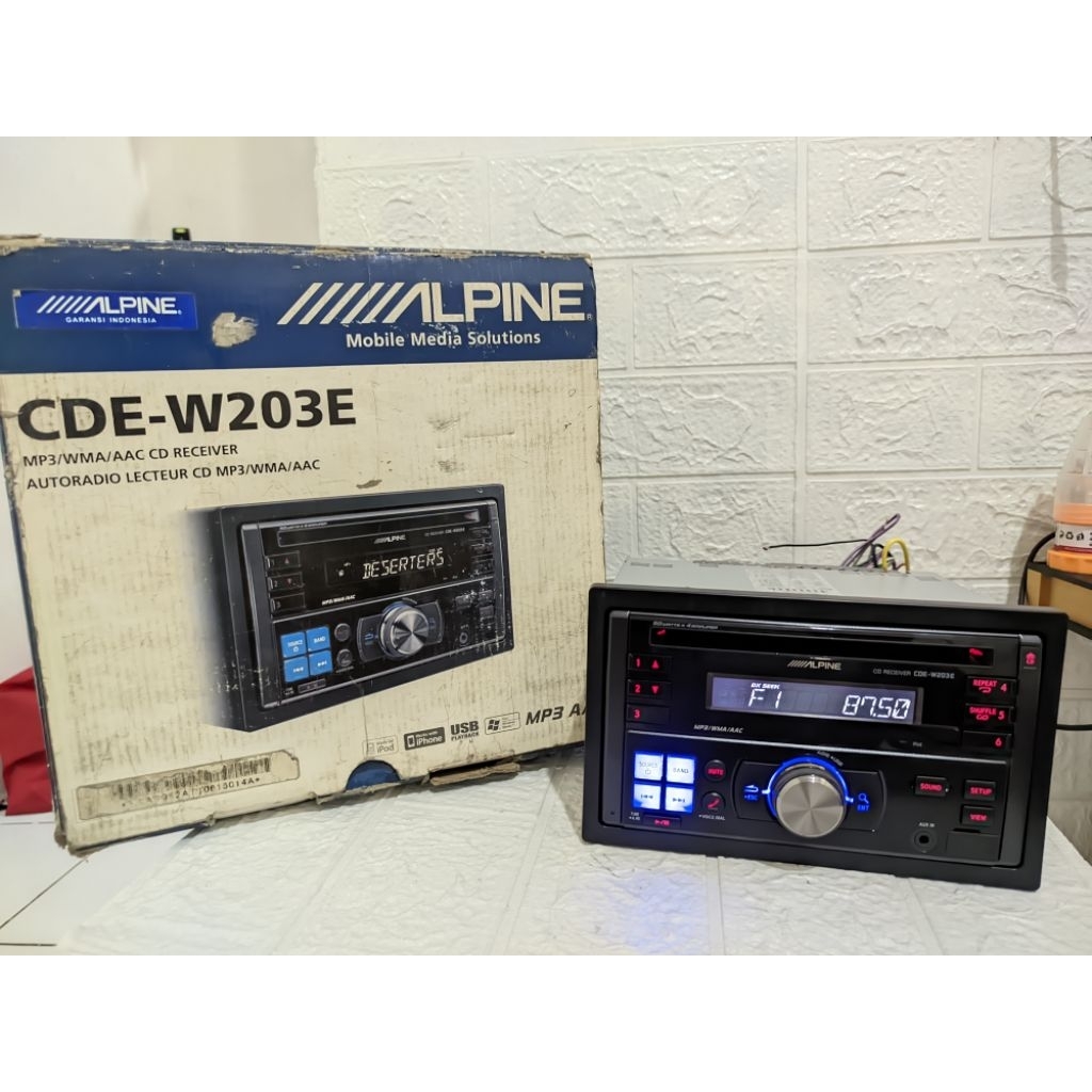 HEAD UNIT DOUBLEDIN  ALPINE CDE-W203E/MP3/CD/AUK