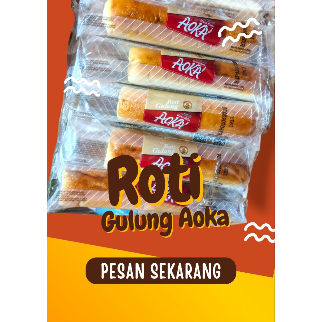 Paket Murah 20 bungkus Aoka Roti Gulung Rasa Coklat @ 20 gr