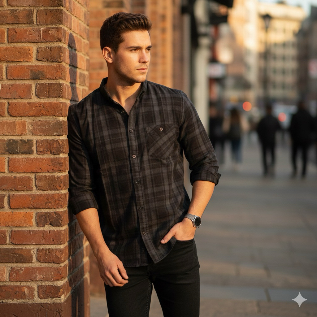 (BISA COD) Daily 008 Kemeja Flanel Terlaris Lengan Panjang Pria Wanita Hem Premium Quality Kameja Ke