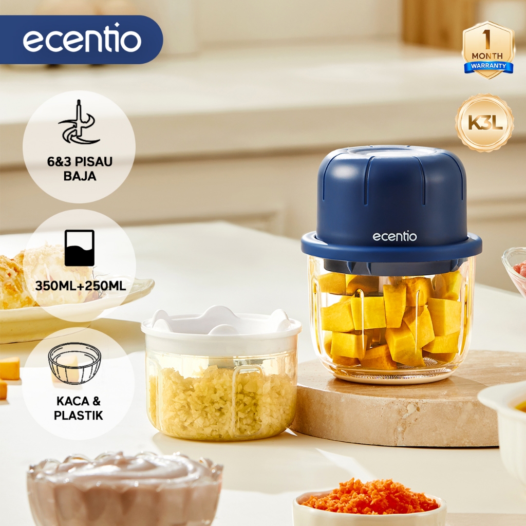 ecentio blender mini blender portable 6Pisau+3Pisau 350ml+250ml chopper mini chopper food processor 